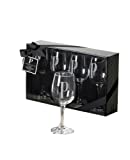 Cosmopolitan Home de Mud Pie - Juego de 4 copas de vino con monograma E